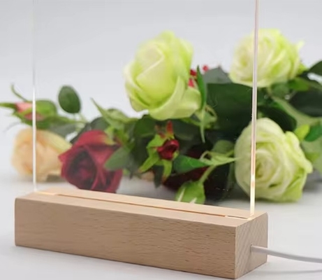 주문 세련된 3D 조명 재쓰기 가능한 목재 아크릴 LED 디스플레이 스탠드 램프 데스크톱 장식 online manufacture
