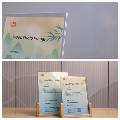 주문 탁상 디스플레이용 나무 기반을 가진 아크릴 사진 프레임 online manufacture
