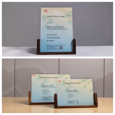 주문 4x6 결혼식용 브라운 목재 기본으로 겹면 아크릴 사진 프레임 online manufacture