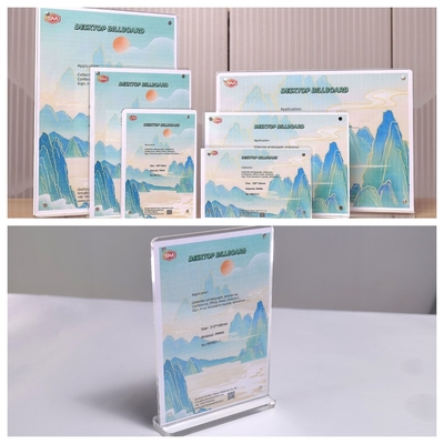 주문 A4 수평형 데스크톱 T 모양 자석 아크릴 표지판 online manufacture
