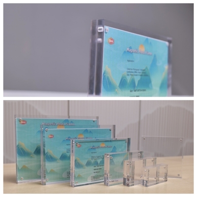 맞춤형 4x6 5x7 쌍면 자석 사진 아크릴 자석 사진 프레임