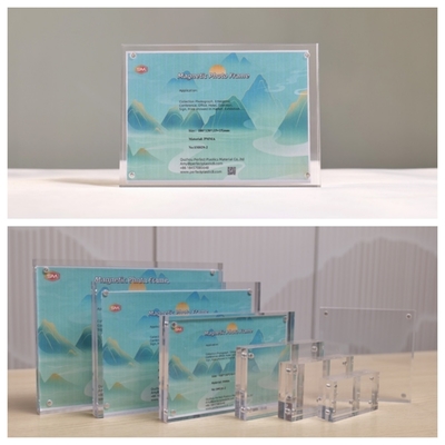 8x10 맑은 플라스틱 20mm 두께 사진 아크릴 자기 사진 프레임