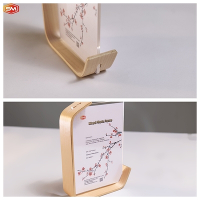 목재 기반 건조 꽃 디스플레이와 함께 장식 L 모양 아크릴 사진 프레임