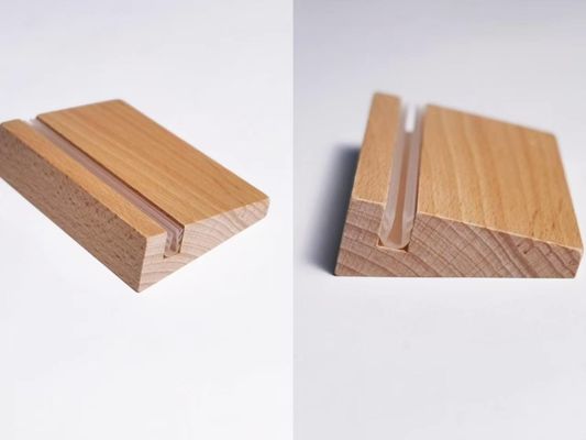 아크릴 포스터 홀더, 문서 홀더 및 비벨 목재 기반을 가진 사이니지 홀더